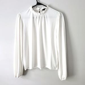 Forever21 white blouse with balloon sleeves